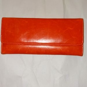HOBO Orange Leather Wallet
